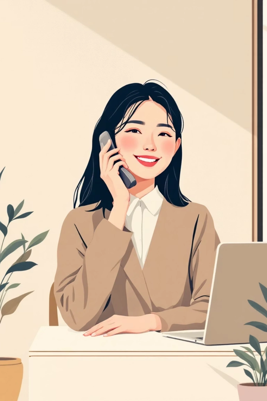 修理コールする女性のイメージ