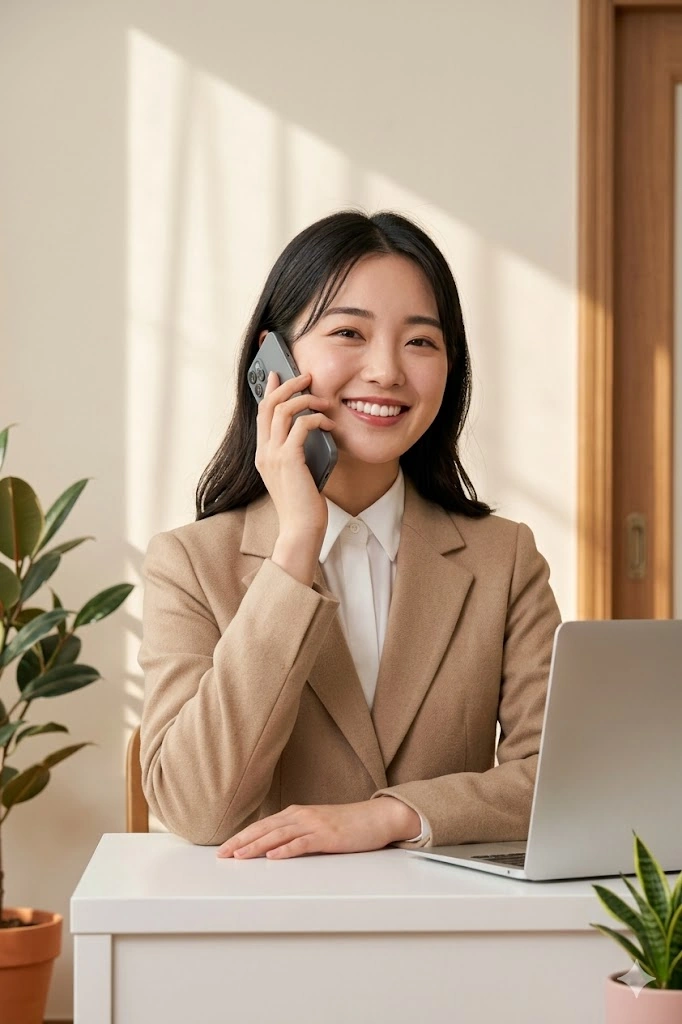 修理コールする女性のイメージ